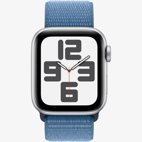 Apple Watch SE Gen 2 40mm (GPS) Silver Aluminum Case with Winter Blue Sport Loop (MRE33)